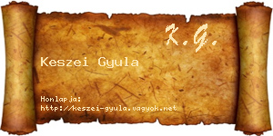 Keszei Gyula névjegykártya