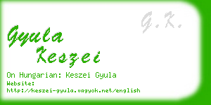 gyula keszei business card